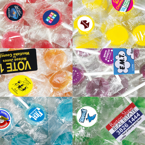 Corporate Colour Lollipops [Decoration: Full Colour Label]