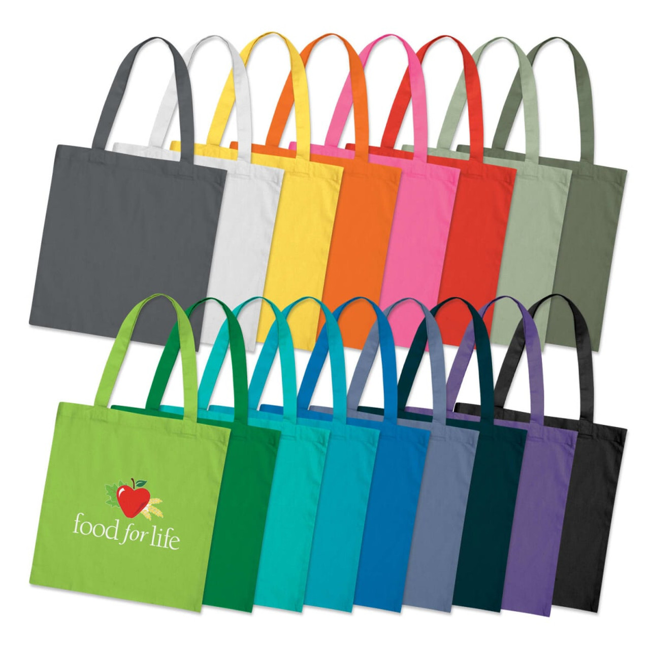 Eco-friendly reusable tote bags with custom branding, ideal for everyday use.