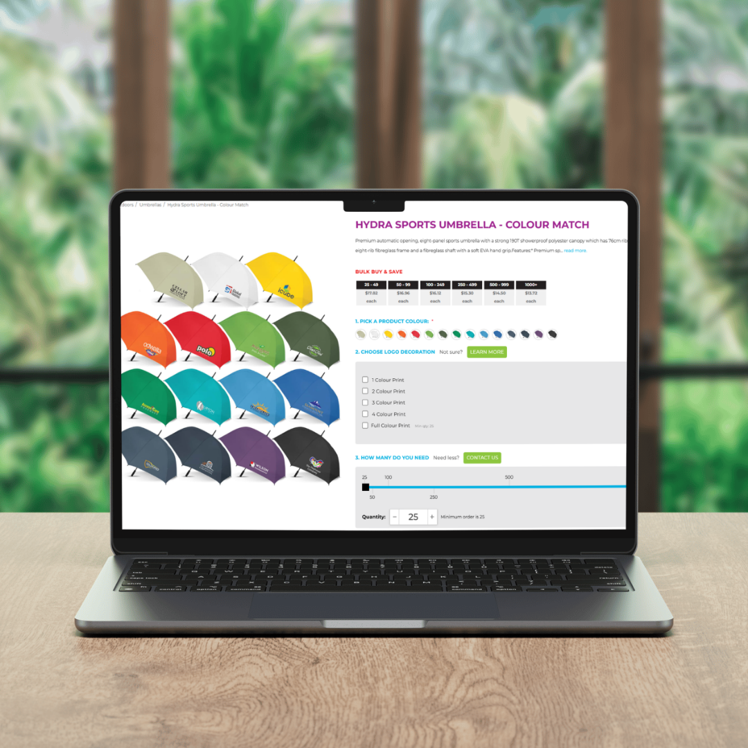 Laptop showing an online checkout or product preview