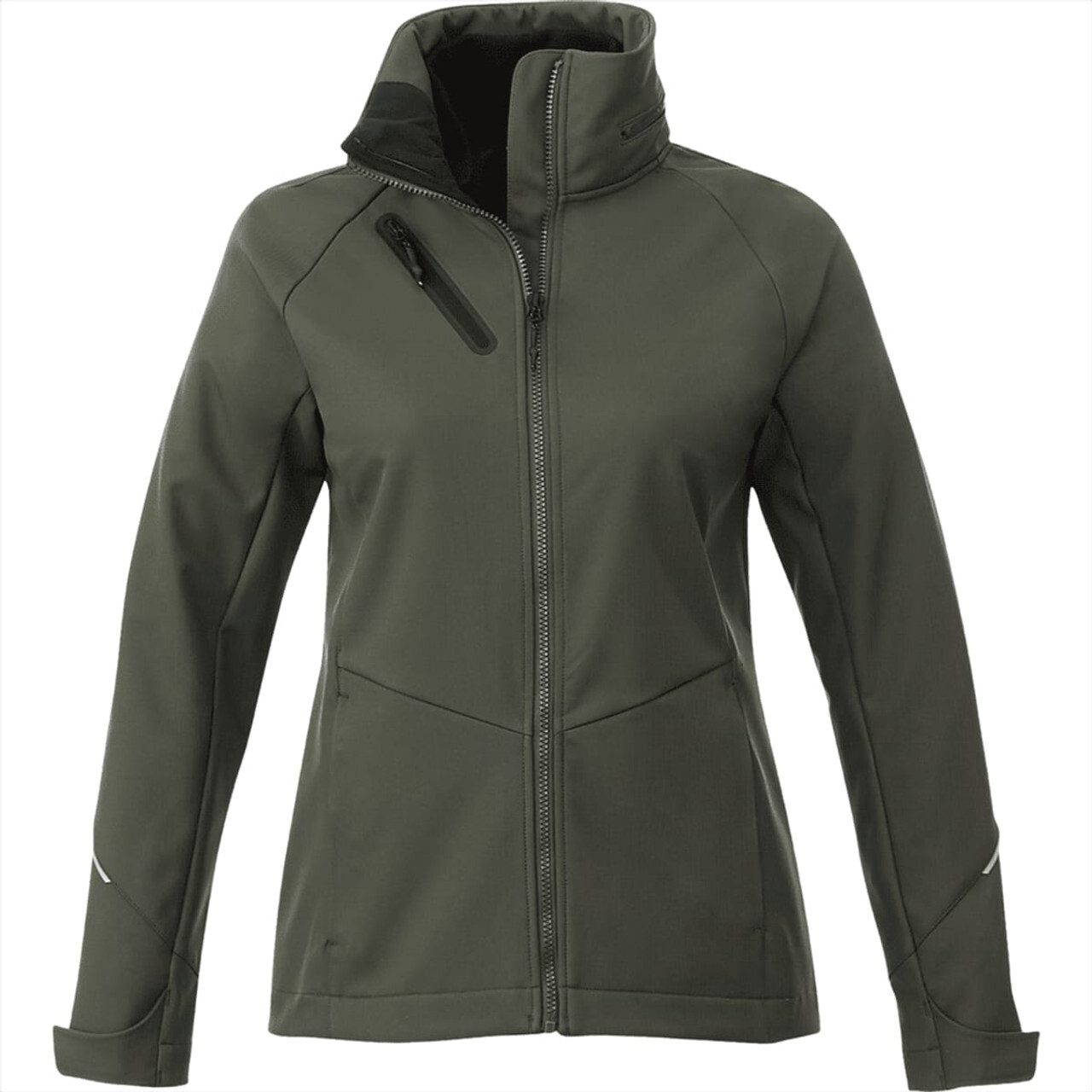 Sleek and weather-resistant softshell jackets customised with embroidery